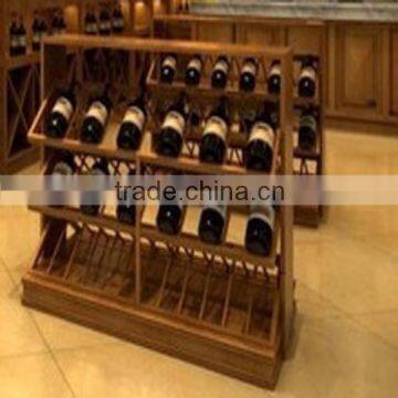 new design wooden wine display shelf