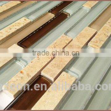 decorative wall tile glass mosaic backsplash,linear glass mosaic tiles