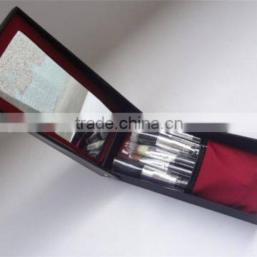 Luxury Makeup Mirror Hair Brushes 9pcs with Cosmetic Box