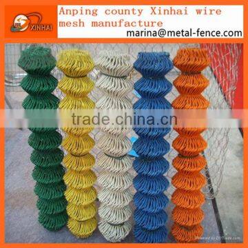 PVC Coated Green Used 9 Gauge Chain Link Wire Mesh Fence For Sale