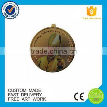 Offset printing metal design gold plating zinc alloy custom medal