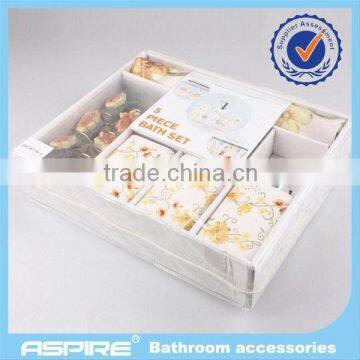 white 5pcs PP bathroom accessories