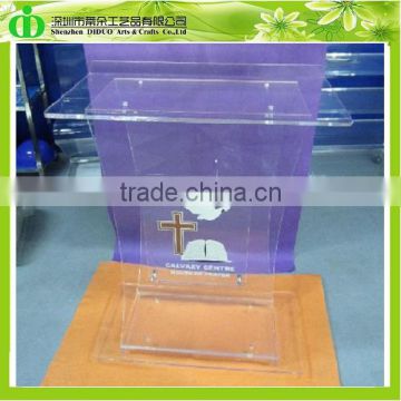 DDL-0008 Factory Produce Clear Glass Pulpit for Church, Pulpit for Churches, Church Pulpit