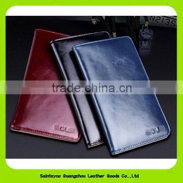 16227 Popular Multi-functional Wax Leather Passport Holder and Ticket Holder Leather Travel Wallet photo-5