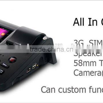 7" WinCE POS Terminal Support 58mm Thermal Printer,Barcode Scanner,RFID Reader,Bluetooth,WIFI,3G photo-3
