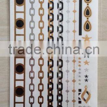 NEW Gold Silver Flash Tattoo With Stock Glitter Metallic Temporary Tattoo, 2014 New and High Quality Tattoo