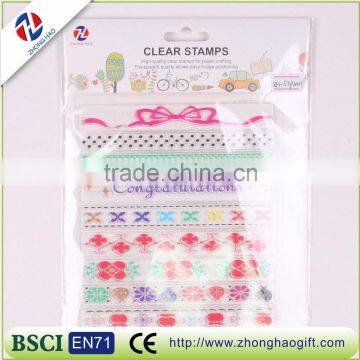 colorful flower shape clear stamp