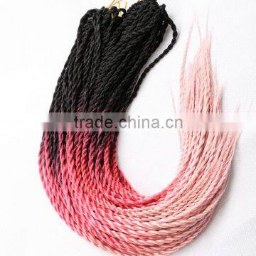 F6677 synthetic hair extensions twist braid,two colored synthetic braiding hair