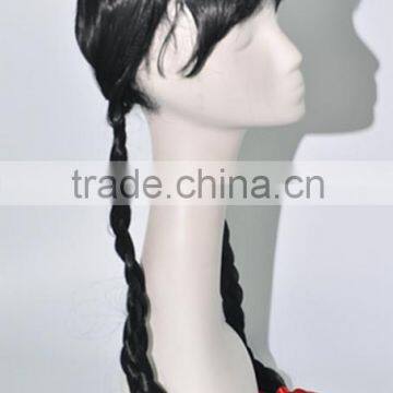 Long Black Wig With Two Braid N332