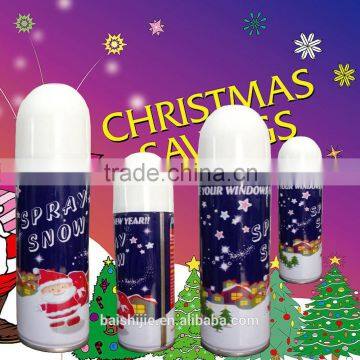 Colorful flying snow spray aerosol snow spray