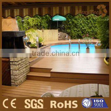 External plastic wood decking, wpc deck, wood plastic composite plank flooring with SGS, CE, ISO