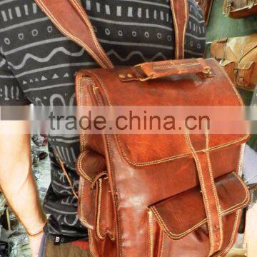 Real leather Rucksack handmade vintage bag backpack rucksack inner padding