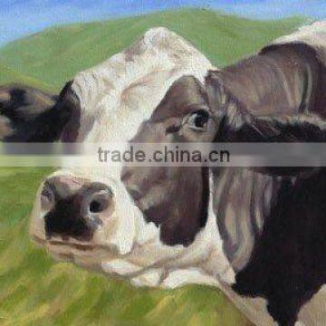 Framed cow painting