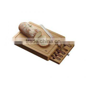 Hot-sell 6pcs kitchen knife set with wooden box/bread board