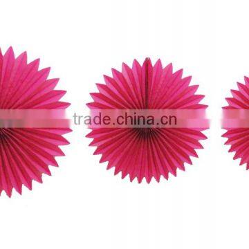 Colorful party round shaped honeycomb paper fan tissue paper fan