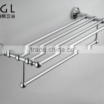 New design bathroom accessories Wall mounted Zinc alloy Chrome finishing Towel shelf