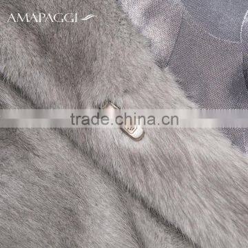 Factory OEM Raw Natural Mink Fur Coat for Outerwear photo-3
