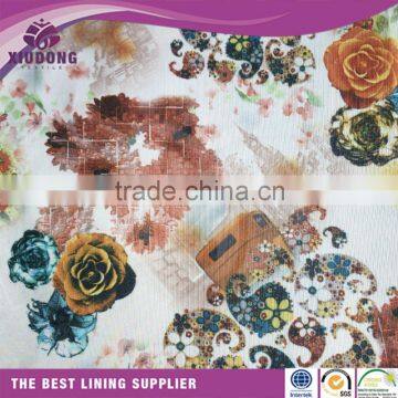 2017 Quilted lining fabric with printed taffeta shaoxing