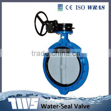 MD DN600-1200 worm Large size gear cast iron flange butterfly valve