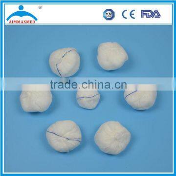 Wound dressing Disposable 100% cotton absorbent gauze ball with detectable X-ray threads