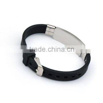 Popular Laser Lettering Bracelet Stainless Steel Religious Bangle Black Silicone Bracelet photo-3