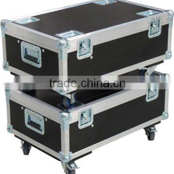 2 flight case stack together with ball corner