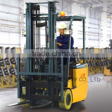 1-2 ton 3 Wheel Superelastic Electric Forklift Small Turning Radius Forklift Use For Warehouse