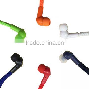 Good quality clear sound oem multi-color wired in-ear shoelace headset