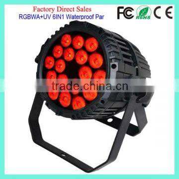 18*18Watt Blizzard Light DMX Wash Tough Par Hexa IP65 Rated 18*18W RGBWAUV 6IN1 Outdoor Rainproof Waterproof LED Par Can Light photo-2