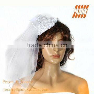 White feather Party & wedding bride veil with white flower