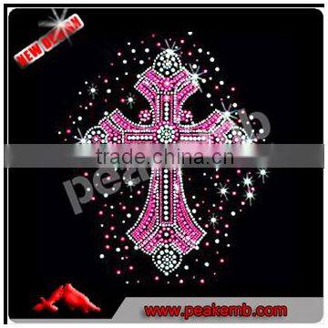 Crosses hot fix rhinestone decals for t shirts