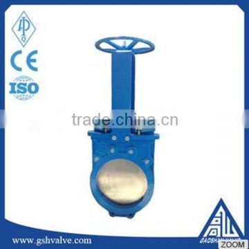 Resilient soft seal stem knife gate valve with wafer