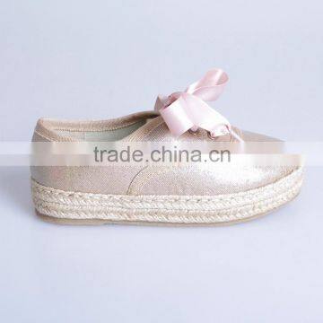 Espadrilles with lace-up style 2016ss new metallic PU