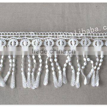 Special Design 12.5cm Width Polyester Macrame Fringe Lace Trim Water Soluble photo-2