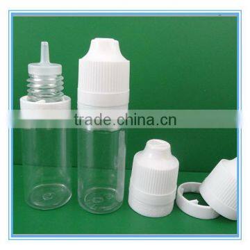round plastic e cig liquid dropper bottles with TE/CR caps