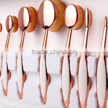 New Arrival Red and White Color ToothBrush Style Private Label Lip Oval Makeup Brush photo-3
