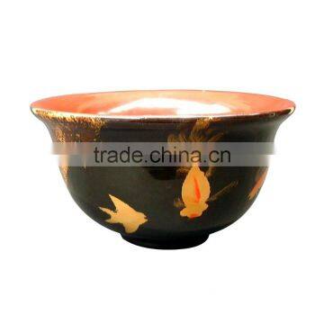 Ocean golden fish inlay lacquer bowl, exporting mother big bowl, cheap bowl