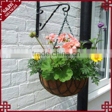 Decorative wall hanging half round planters hanging basket with metal chain