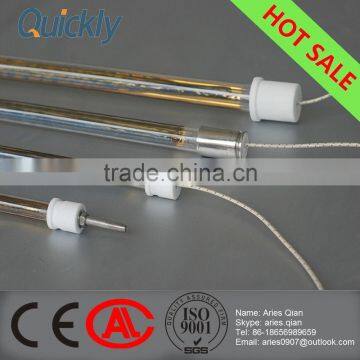 Gold reflector single tube quartz heat lamp for paint & powder finishing