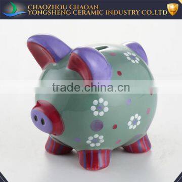 Buy bule funny cheap ceramic pig piggy bank