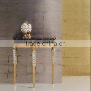 Italy Brilliant Crystal Decorated Side Table/Lamp Table, Attrative Ebony Wood Veneer Side Table/Lamp Table With Leather Detials photo-5