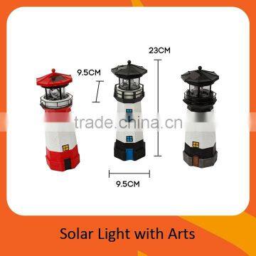 Giant Our Door Solar Garden Polyresin Lighthouse 11" 28cm With 360 Rotating Light photo-5