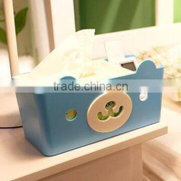 CY059 Multi-functional 4 Colors Tissue Box Cute Bear Paper Holder With Storage Grid photo-6