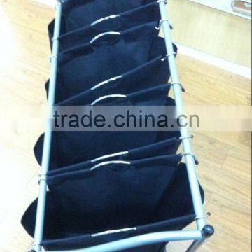 4 Compartments Chrome Laundry Sorter With Wheel photo-2