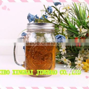 new designed glass mason jar with handle