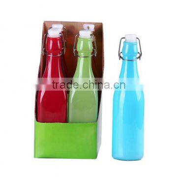 500ml round glass bottle with buckle