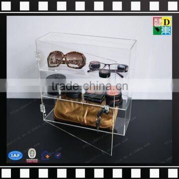 2016 Custom Clear Moden Acrylic Makeup Case with Lock,acrylic 5-tier drawer box wholelsale