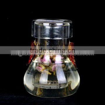 Perfect Design Double Wall Lid Tea Infuser Water Drinking Glass Tumbler - 10oz 300ml photo-2