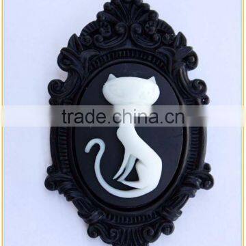 Custom made factory price resin relief figurine sexy cat cameo