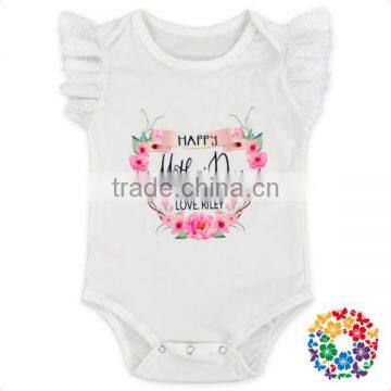 Wholesale White Animal Printing Customize Summer Romper Mother's Day Baby Girl Boho Romper photo-4